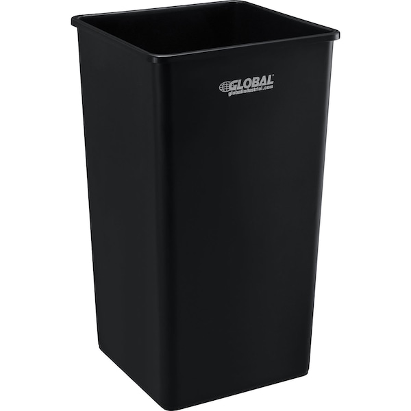 Global Industrial Square Plastic Garbage Can, 50 Gallon, Black 641440BK - main
